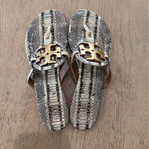 Tory Burch snakeskin miller sandals sz 7.5